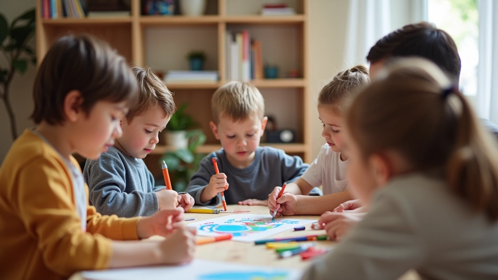 Enfants à un atelier créatif